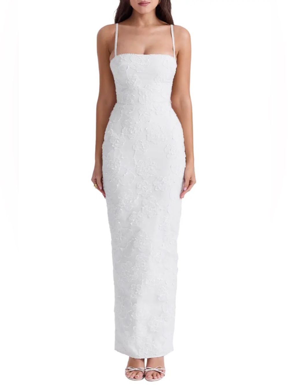 HOUSE OF CB Eva Floral Embroidery Sheath Gown
